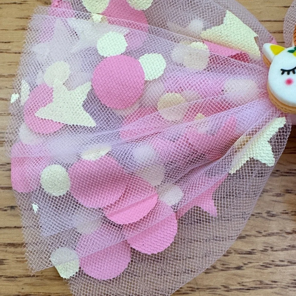 Pink and Cream Star Hair Bow